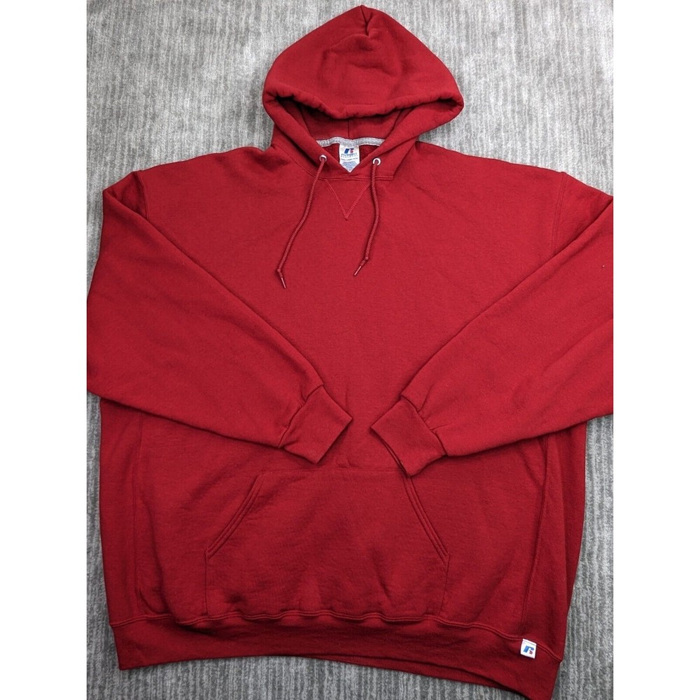 Vintage Y2K Russell Athletic Blank Hoodie Size 4XL Big & Tall Red Yeezy Kanye
